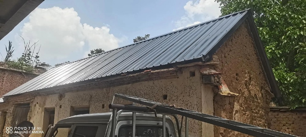 Telhado de metal com costura vertical