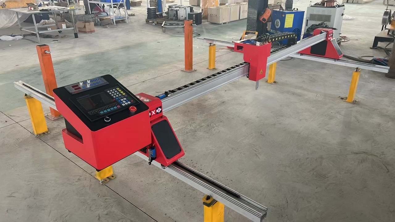 macchina per taglio al plasma CNC a portale leggero taglio metalli doppio binario2