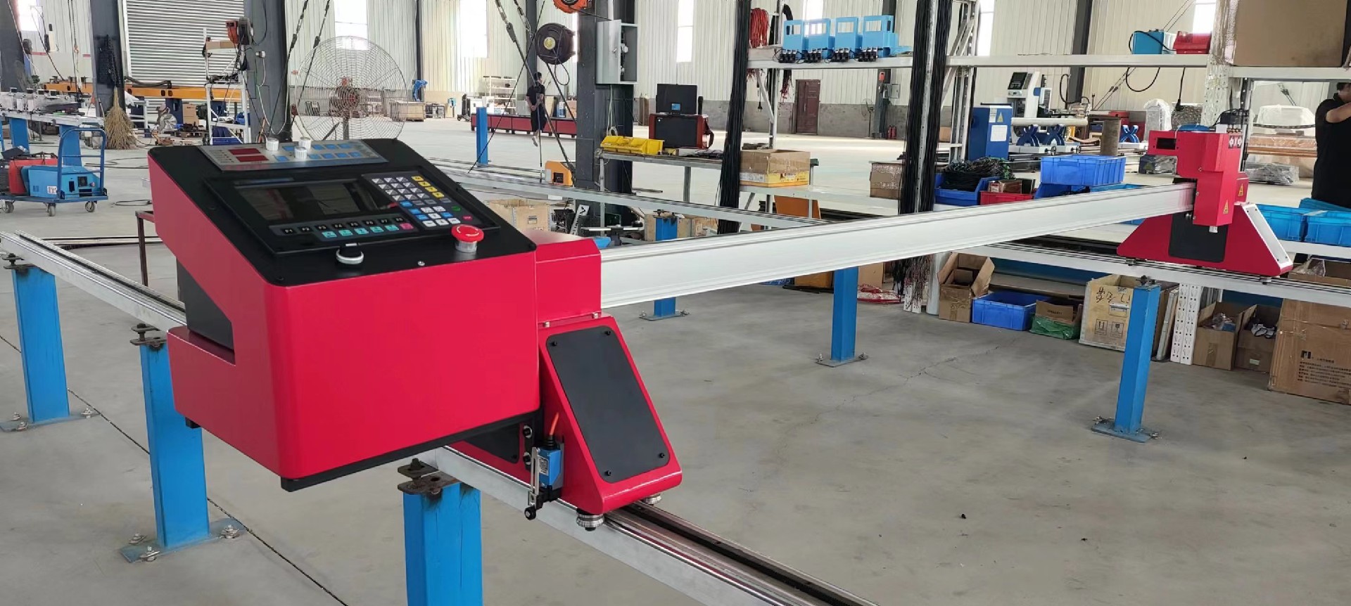 macchina per taglio plasma e fiamma CNC a portale portatile a doppia pista