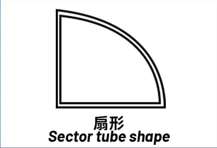 forma de tubo setorial