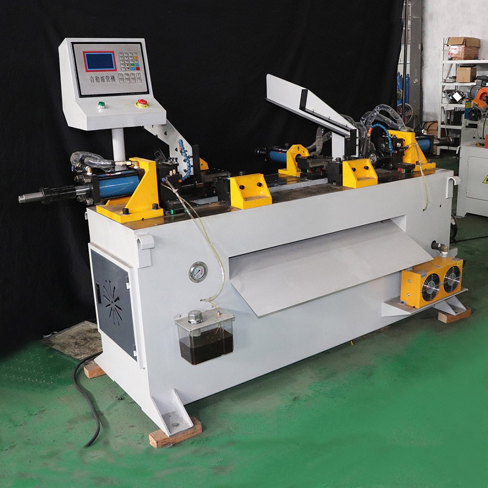 double head pipe end forming shrinkage retraction machine img1