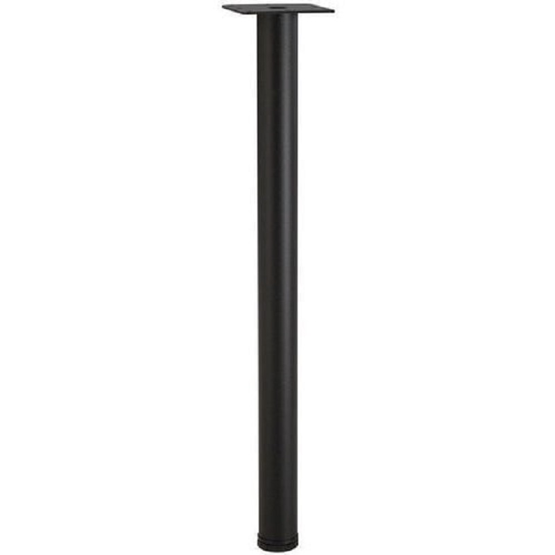Pata en forma de E de 2 pulgadas de diámetro y 28 pulgadas de altura con textura negra
