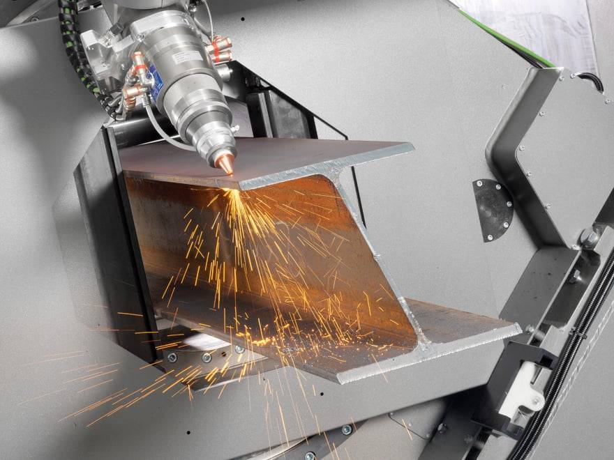 3d laser cutting system profiles are laser cut for h beams