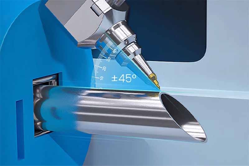 laser tube cutting with 45 degree bevel