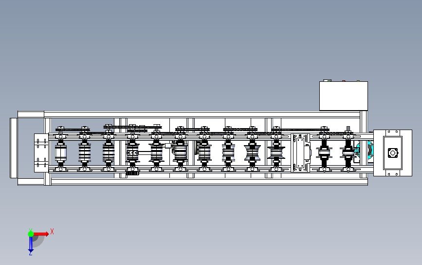vue de dessus de la machine de formage de rouleaux en 3D