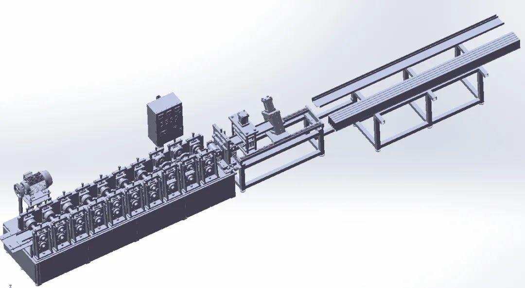 Image 3D de la ligne de production de la machine de formage de rouleaux