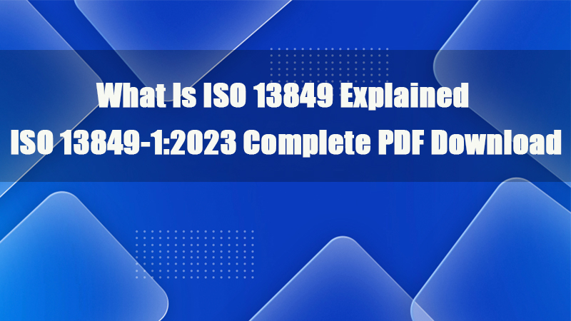 что такое iso 13849 полное объяснение скачать pdf