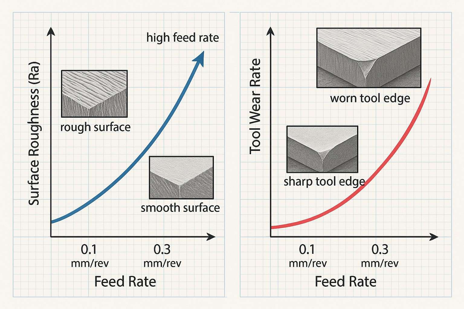 effect of feed rate on surface finish and tool wear
