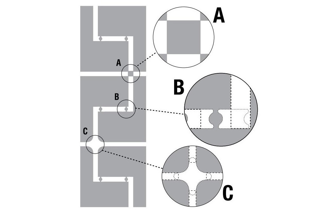 trois méthodes pour séparer les pièces à l'aide de rectangles longs et étroits 1