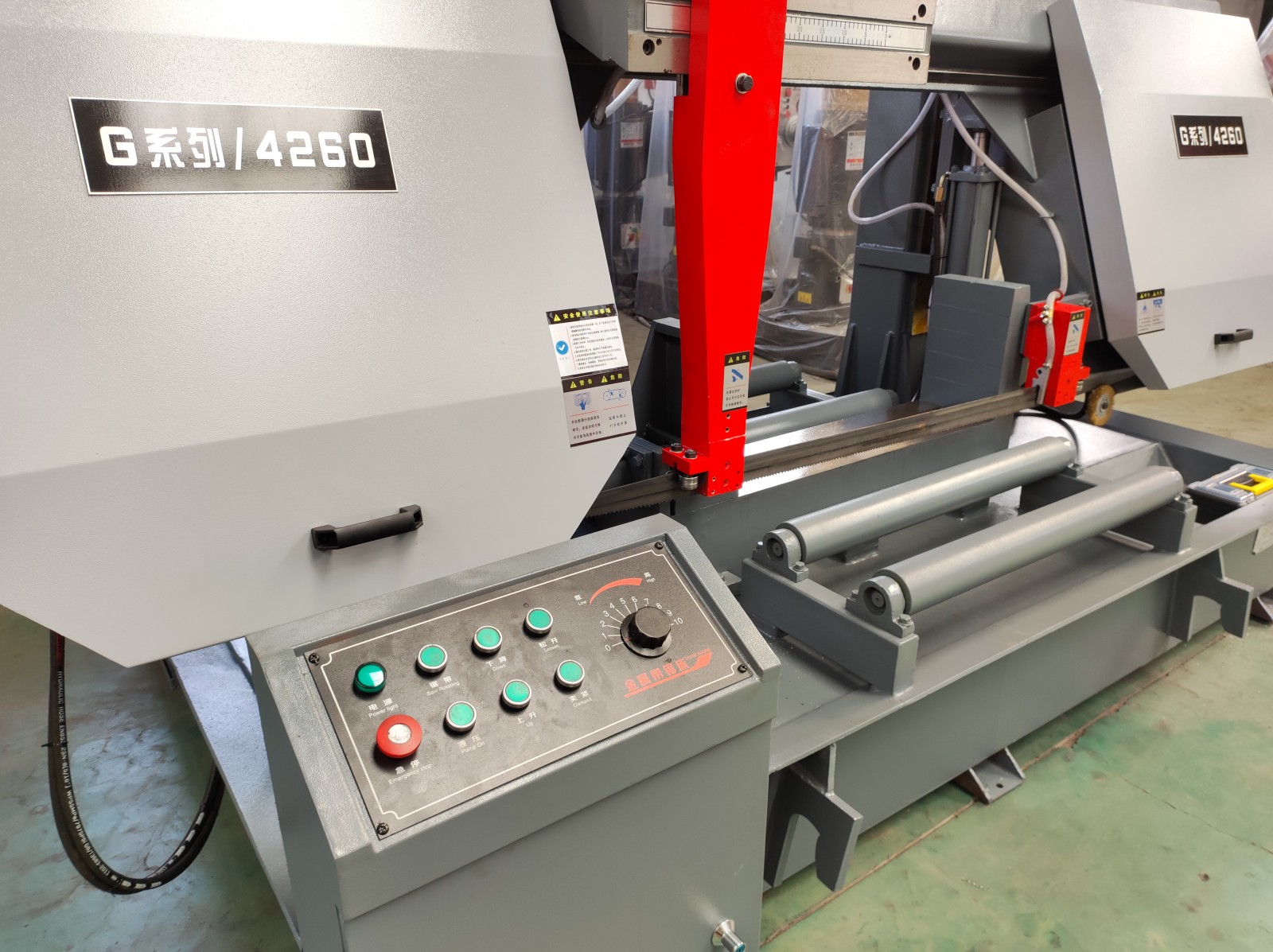 aek 4260 semi automatic steel band saw for workshop