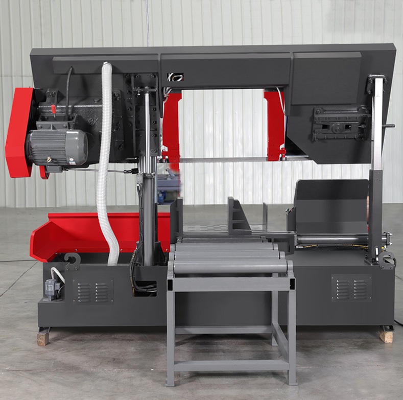Scie à ruban horizontale industrielle robuste pour acier et aluminium AEK VA 56SA arrière