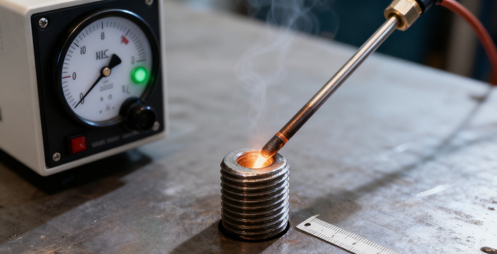 a heating rod is inserted into the central hole of the bolt and the temperature controller shows the heating temperature %e2%89%a480 of the materials tempering temperature1