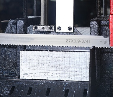 high performance band saw blades for cutting stainless steel blocks