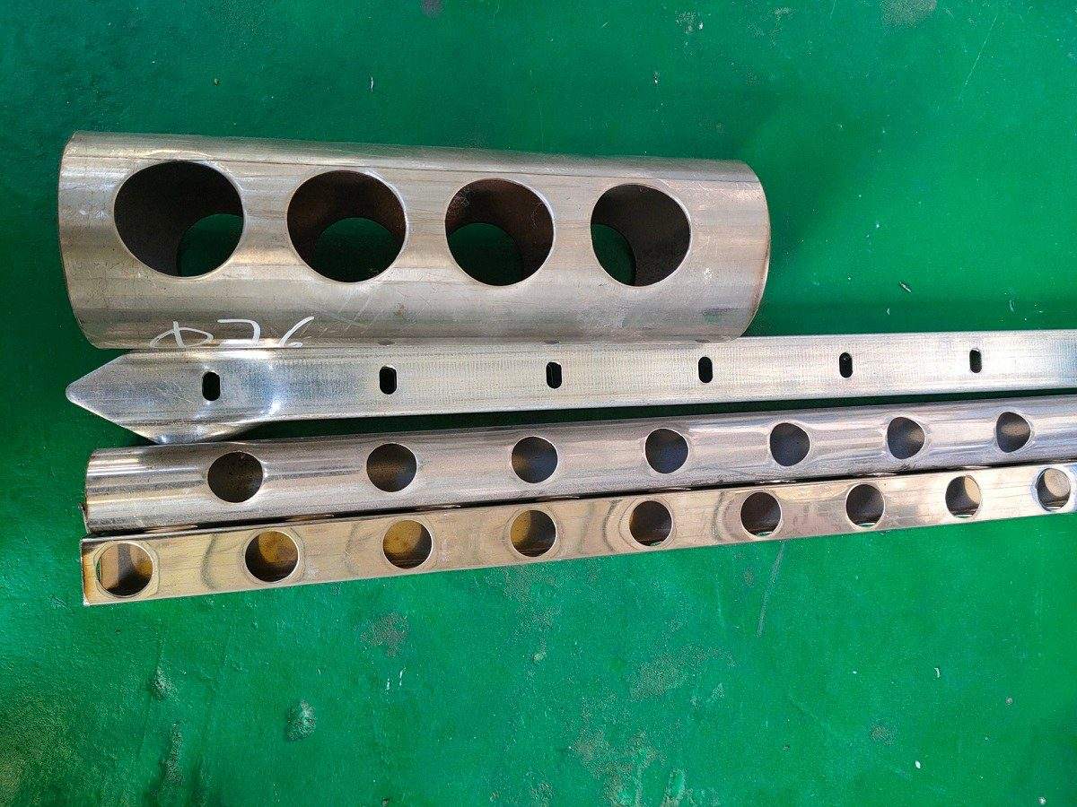 tubos de metal, tubos redondos, tubos quadrados, tubos de aço inoxidável, perfuração