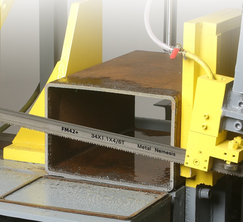 rectangular metal tube band saw cutting