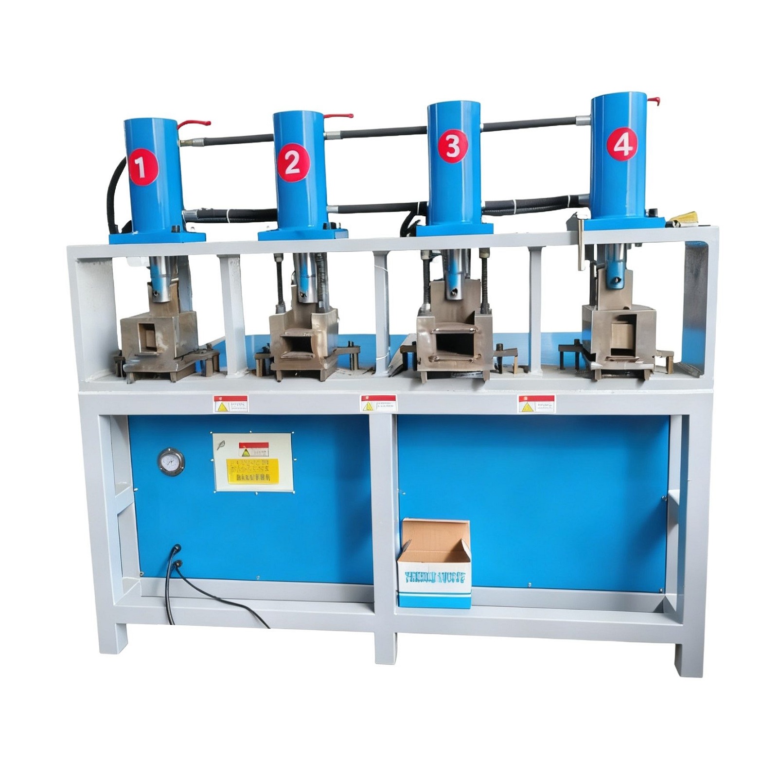 Máquina de puncionamento e entalhe de tubos de quatro estações img1