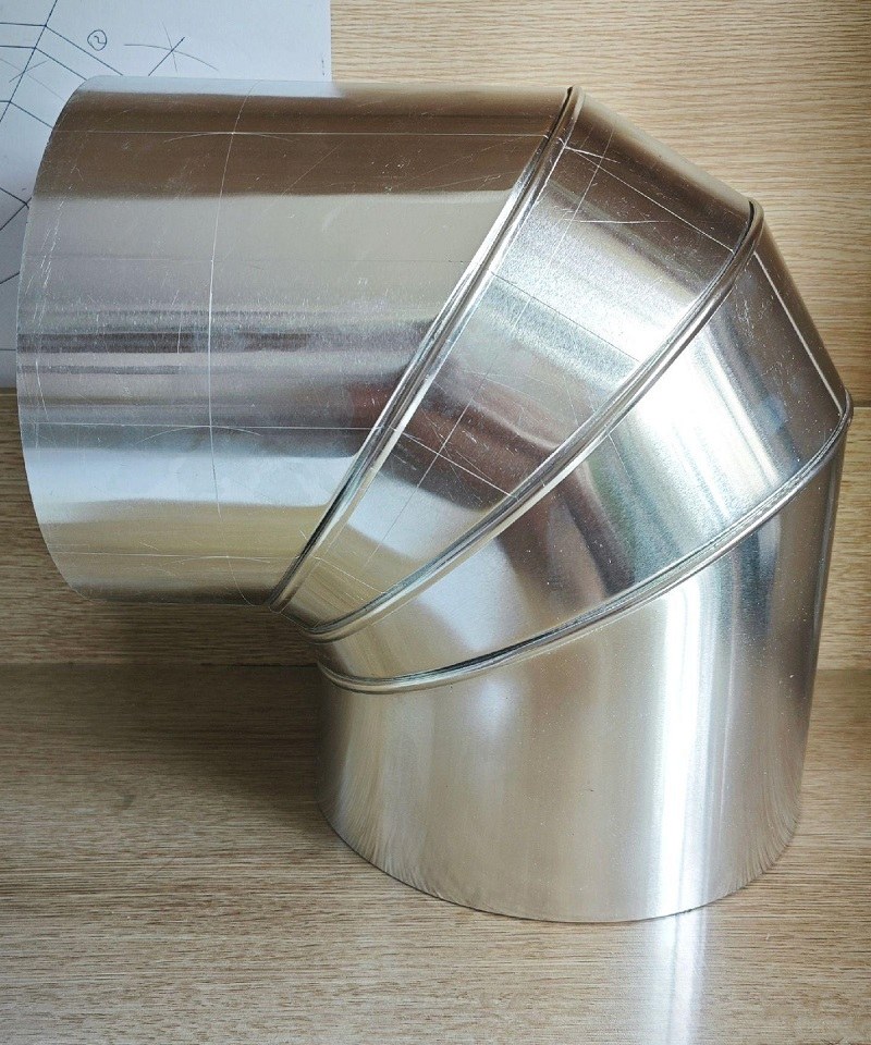 90 degree round duct elbow