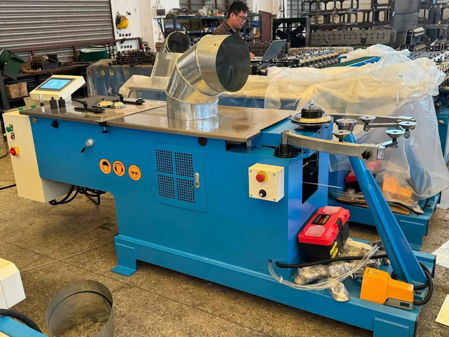 cnc hvac duct making machine with hydraulic elbow system