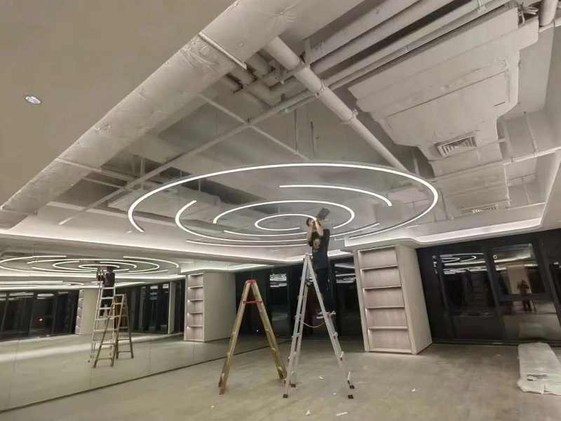 installation of circular aluminum profile led strip lights