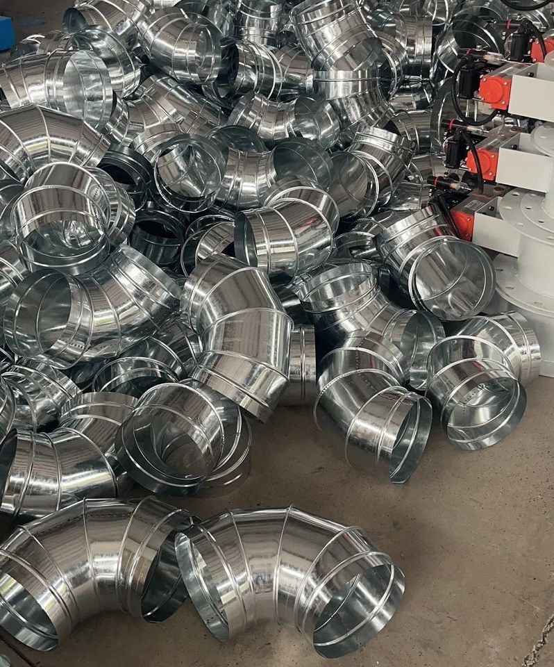 round duct elbow used in hvac installation