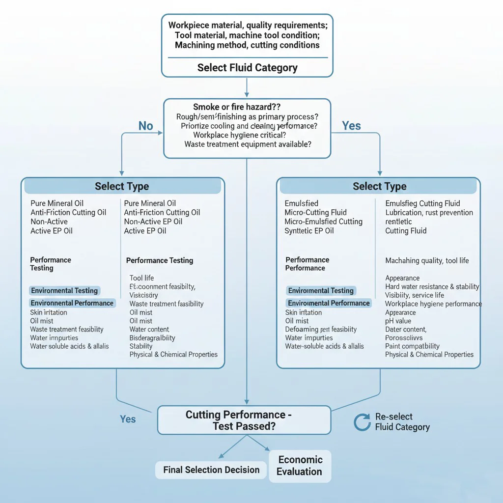 how to choose the right metal cutting fluid flowchart