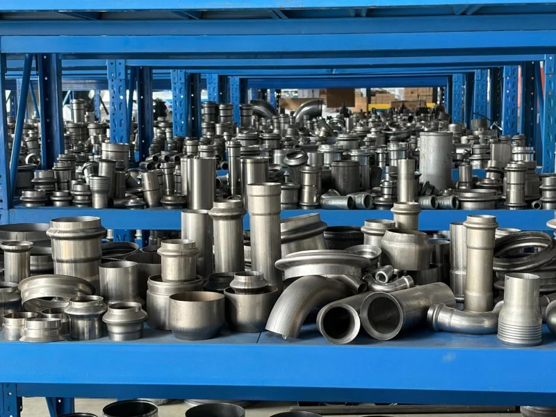 alekvs double station cnc tube end forming machine finished parts warehouse