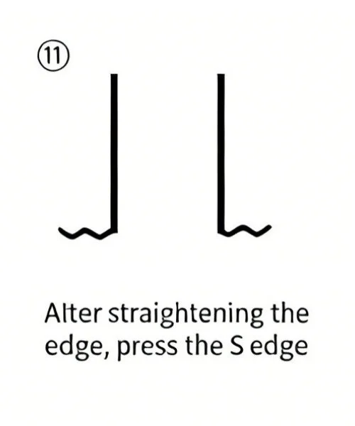 after straightening the edge press the s edge