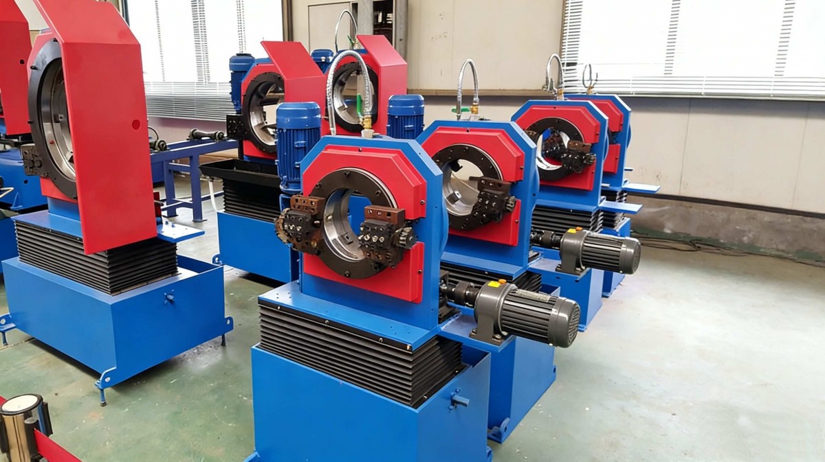 automatic stationary pipe cutting and beveling machine