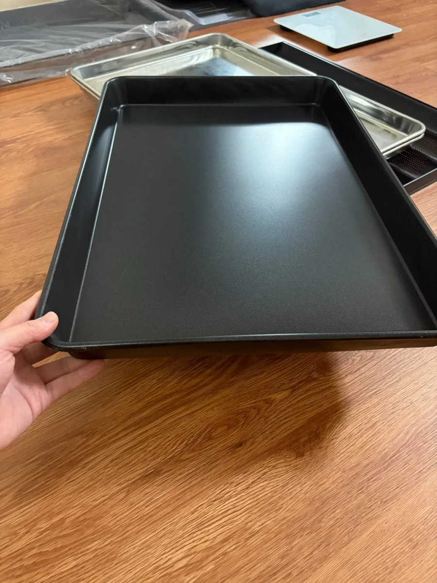 black non stick baking tray rectangular deep pan commercial bakeware