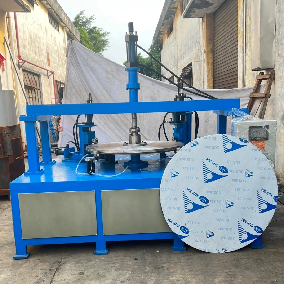 cnc disc flanging and edge curling machine for stainless steel and aluminum
