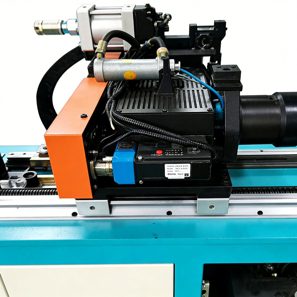 cnc tube collaring flanging machine head detail