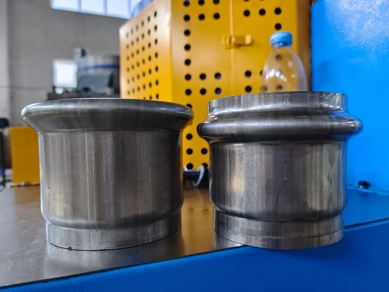 cnc tube end forming machine finished metal tube socket beaded pipe fitting samples