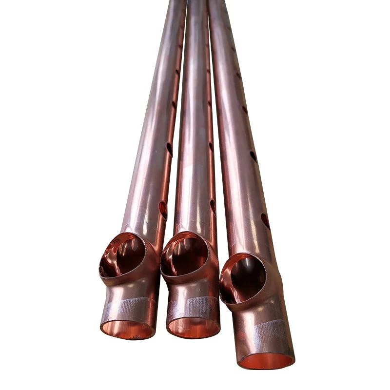 copper tube finished product with hole flanging for hvac header