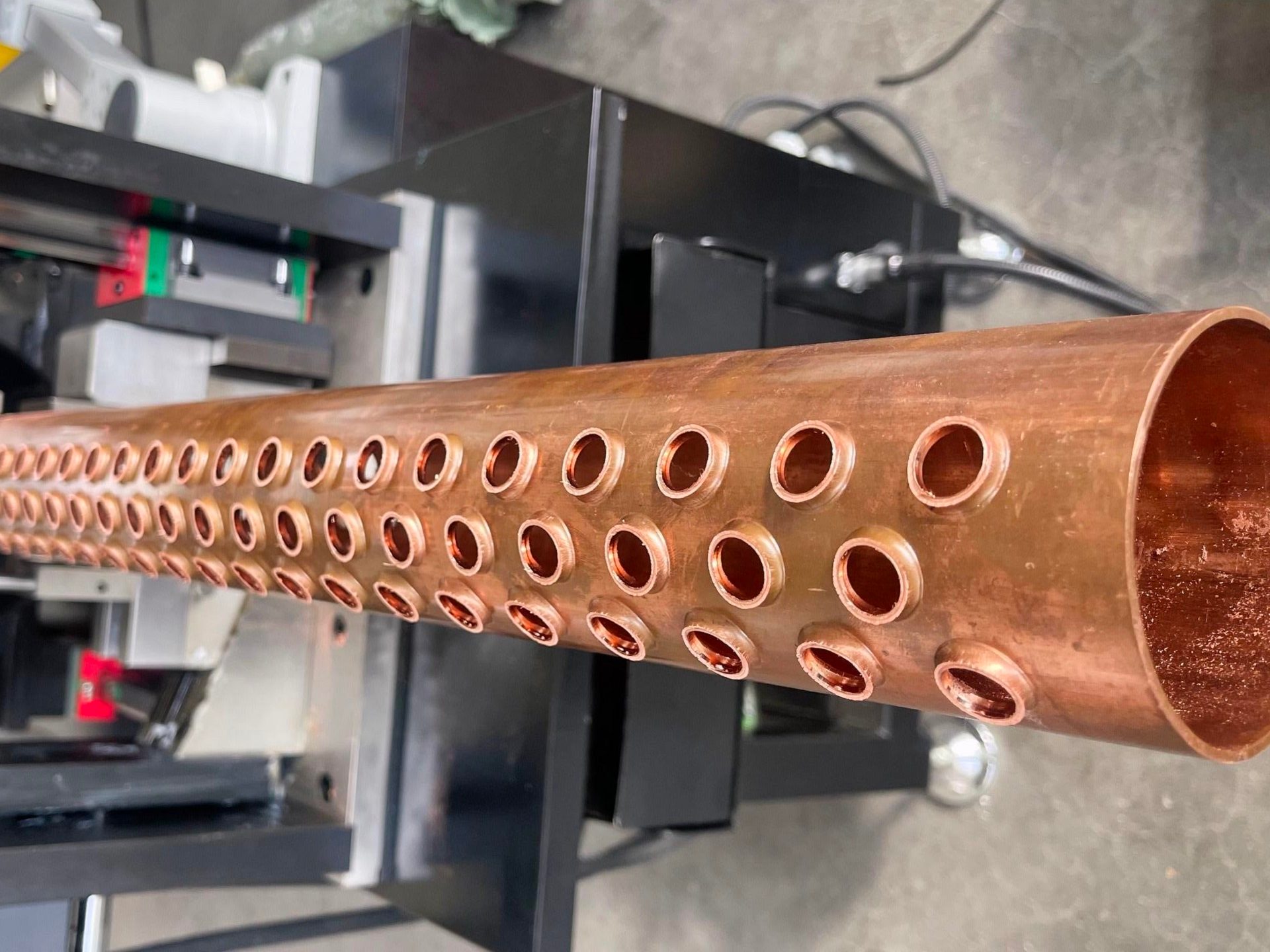copper pipe punching and flanging processing site alekvs