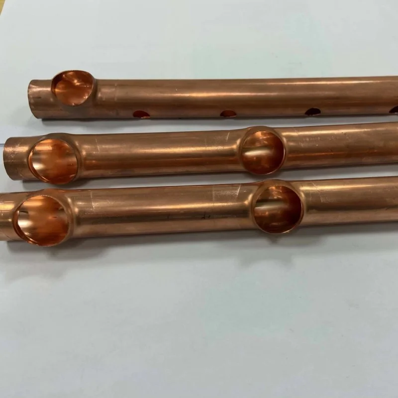 double flanged hole header finished copper tube