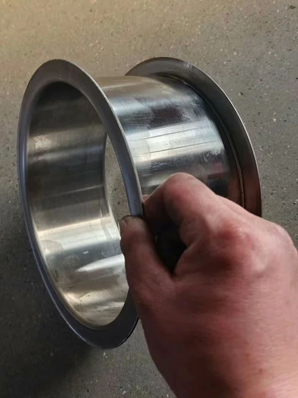 handheld metal cylinder double flanged ring component