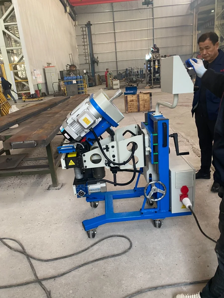 heavy duty flip type plate beveling machine with auto feeding