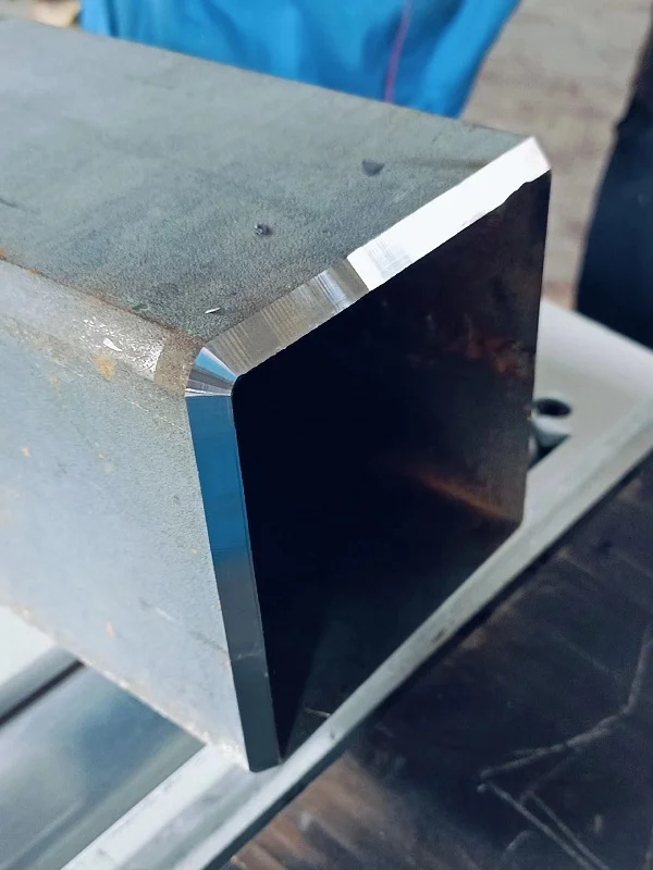 high precision square tube beveling without burrs