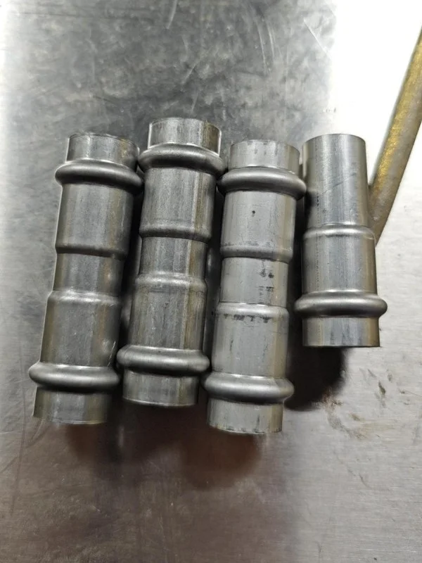 servo driven tube end forming machine finished double beaded pipe connectors