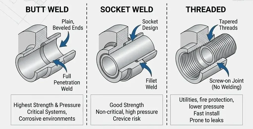 socket weld threaded forged fittings diagram