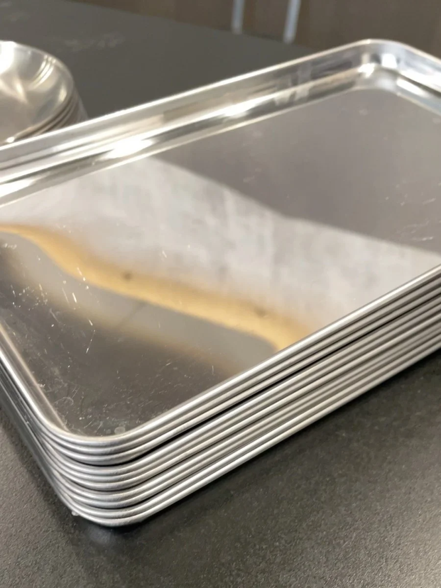 stackable stainless steel flat tray square metal tray for commercial kitchens