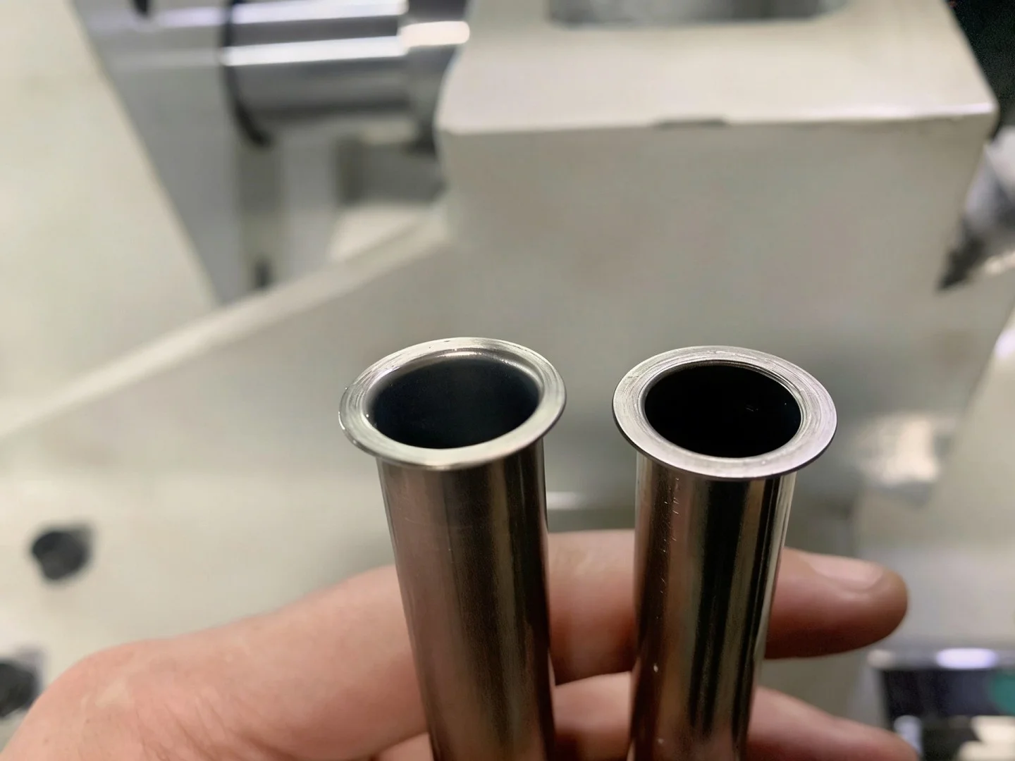 stainless steel pipe end curling sample