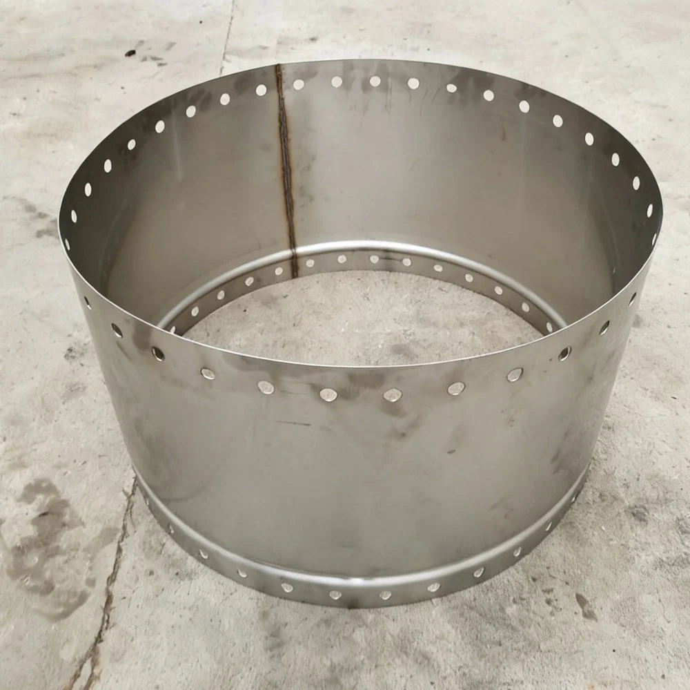 stainless steel cylinder punched flanging workpiece flanging machine part