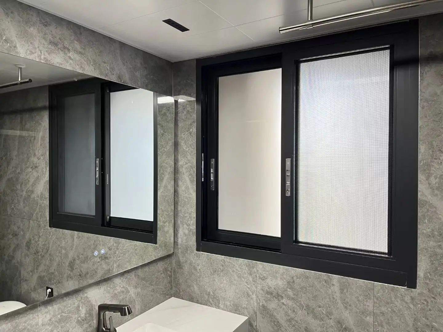 aluminium casement window open outward modern house