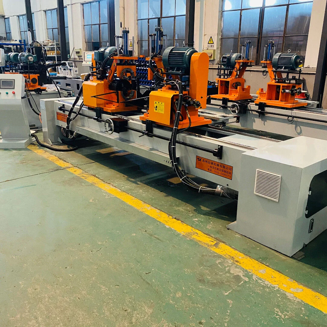 double head chamfering machine for large diameter pipe end finishing