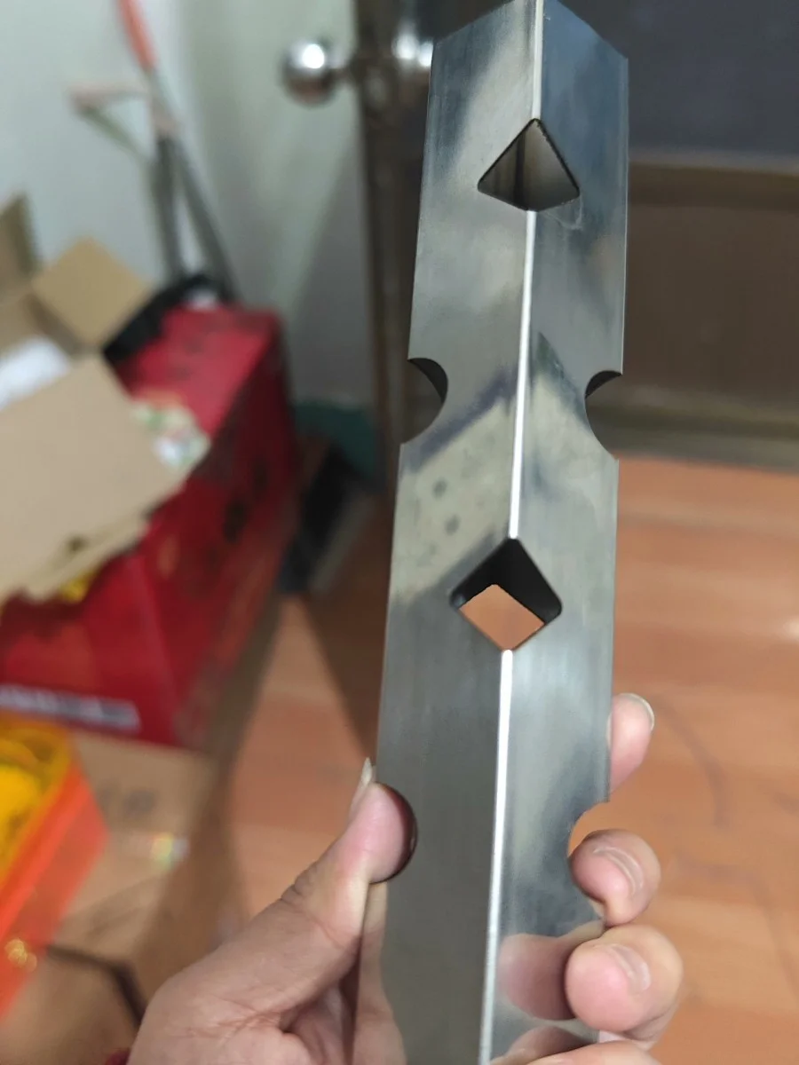 square tube laser cut special shaped hole processed sample