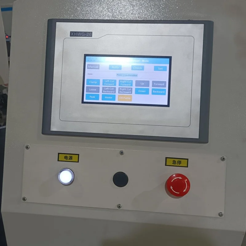 touch operation panel for double head cnc chamfering machine with manualauto mode and emergency stop button